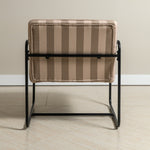 Berria Armchair Metal & Striped Fabric (Dune Sand) - Marcel Olsen