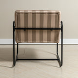 Berria Armchair Metal & Striped Fabric (Dune Sand) - Marcel Olsen