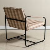 Berria Armchair Metal & Striped Fabric (Dune Sand) - Marcel Olsen