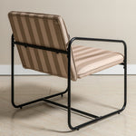 Berria Armchair Metal & Striped Fabric (Dune Sand) - Marcel Olsen