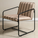 Berria Armchair Metal & Striped Fabric (Dune Sand) - Marcel Olsen