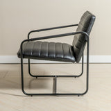 Berria Armchair Metal & Leather (Ebony Black) - Marcel Olsen