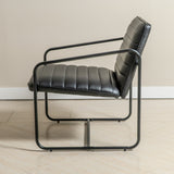 Berria Armchair Metal & Leather (Ebony Black) - Marcel Olsen