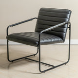 Berria Armchair Metal & Leather (Ebony Black) - Marcel Olsen