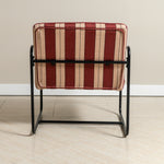 Berria Armchair Metal & Striped Fabric (Crimson Sand) - Marcel Olsen