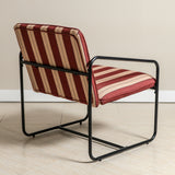 Berria Armchair Metal & Striped Fabric (Crimson Sand) - Marcel Olsen