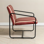 Berria Armchair Metal & Striped Fabric (Crimson Sand) - Marcel Olsen