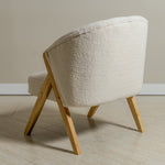 Sagunto Wood & Upholstered Armchair (Bouclé White) - Marcel Olsen