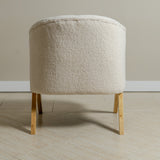 Sagunto Wood & Upholstered Armchair (Bouclé White) - Marcel Olsen