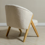 Sagunto Wood & Upholstered Armchair (Bouclé White) - Marcel Olsen