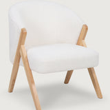 Bouclé Upholstered Armchair (White)