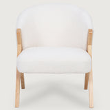 Bouclé Upholstered Armchair (White)