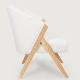 Bouclé Upholstered Armchair (White)