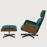 MO-90 Mid-Century Lounge Chair & Ottoman (Altea Green Leather)