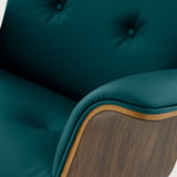 MO-90 Mid-Century Lounge Chair & Ottoman (Altea Green Leather)