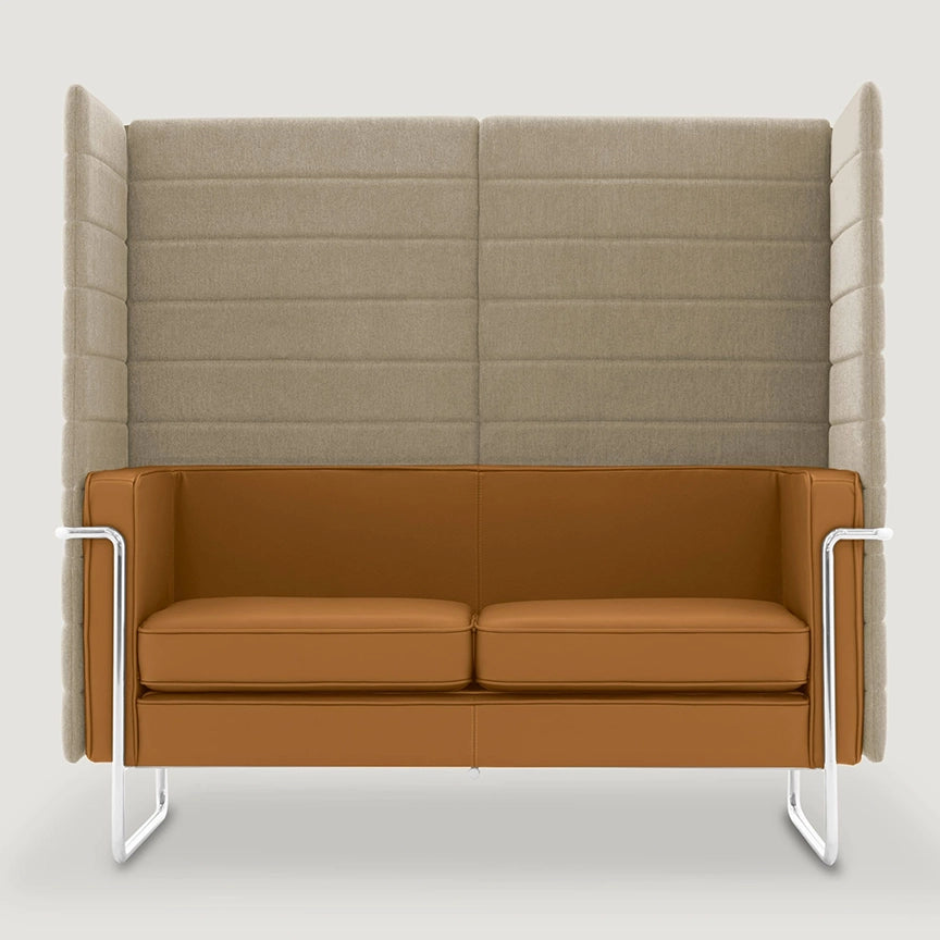 MO-150 High Back Office Alcove Sofa (Caramel/Beige) | Bay Acoustic Seating     - Marcel Olsen