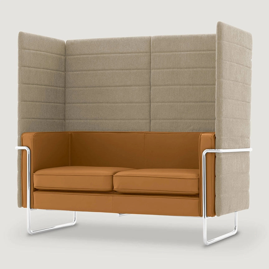 MO-150 High Back Office Alcove Sofa (Caramel/Beige) | Bay Acoustic Seating     - Marcel Olsen