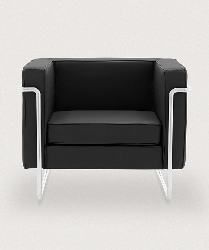 MO-77 Bauhaus Sofa 1 Seater (Ebony Black Leather) - Marcel Olsen