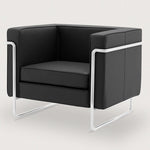 MO-77 Bauhaus Sofa 1 Seater (Ebony Black Leather) - Marcel Olsen