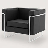 MO-77 Bauhaus Sofa 1 Seater (Ebony Black Leather)     - Marcel Olsen