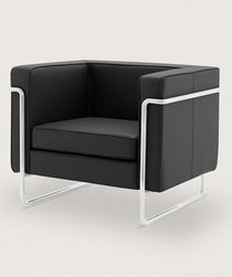 MO-77 Bauhaus Sofa 1 Seater (Ebony Black Leather) - Discontinued     - Marcel Olsen