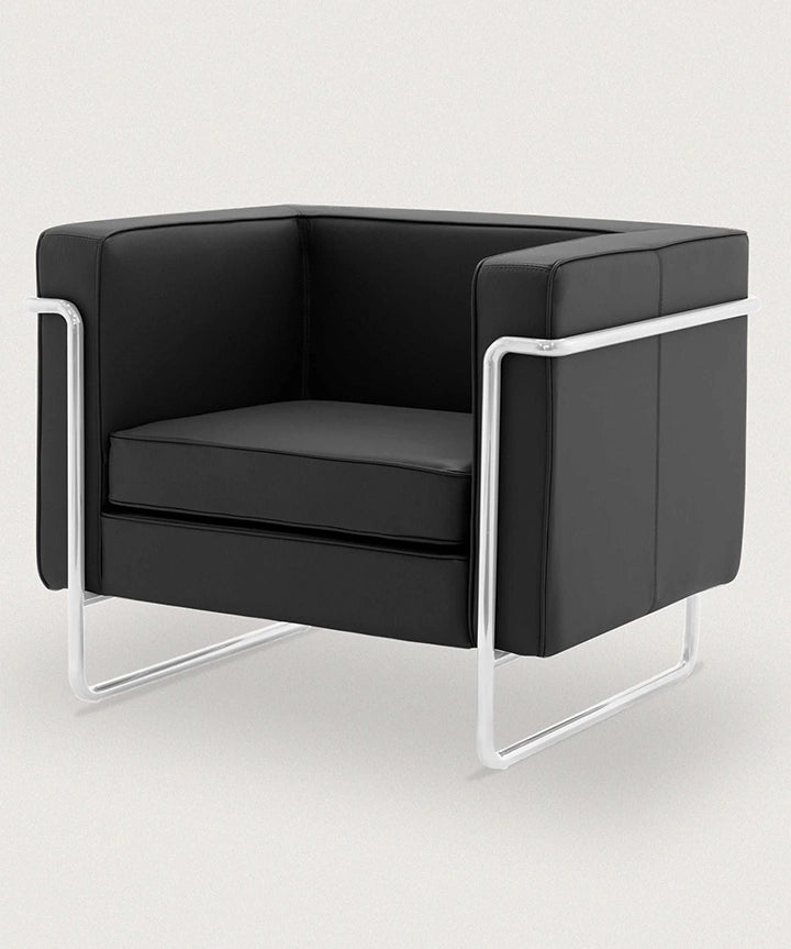 MO-77 Bauhaus Sofa 1 Seater (Ebony Black Leather) - Marcel Olsen