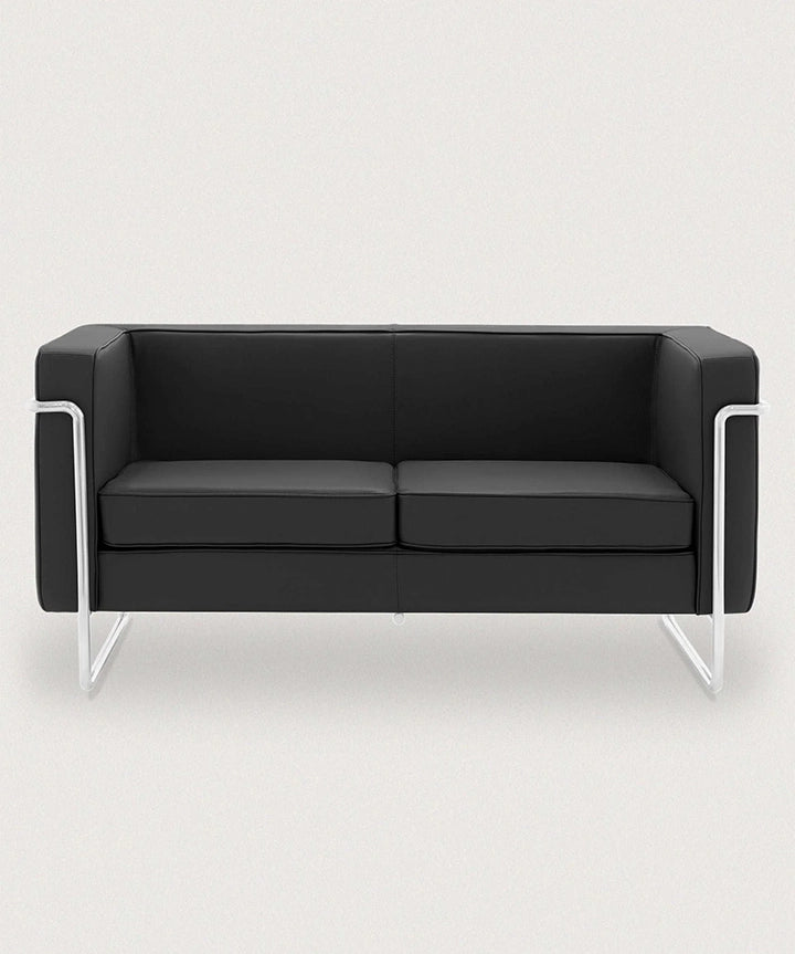 MO-77 Bauhaus Sofa 2 Seater (Ebony Black Leather) - Marcel Olsen