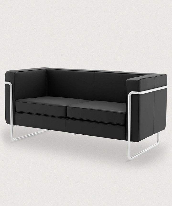 MO-77 Bauhaus Sofa 2 Seater (Ebony Black Leather)     - Marcel Olsen