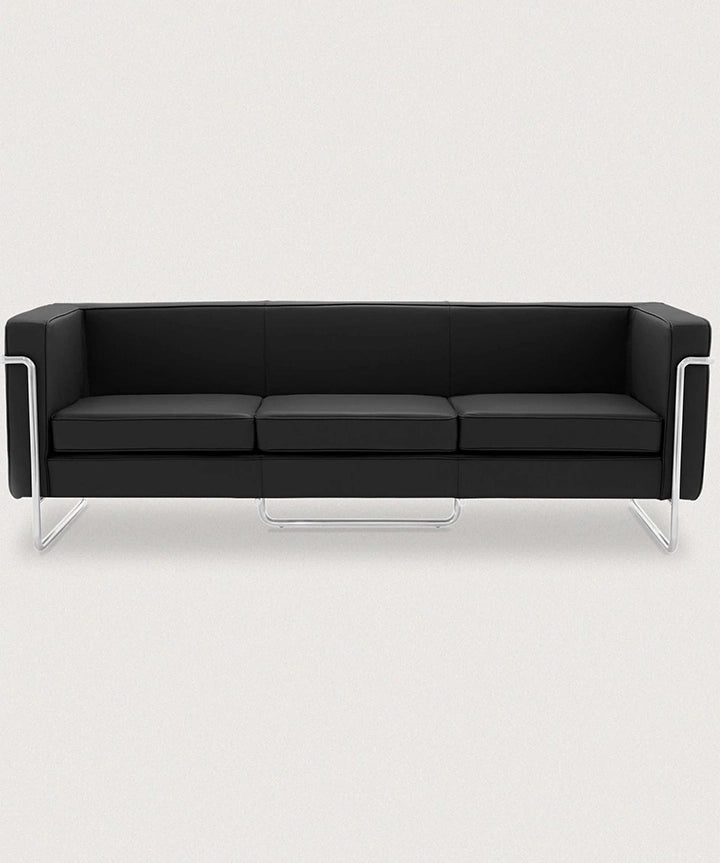 MO-77 Bauhaus Sofa 3 Seater (Ebony Black Leather) - Outlet #32     - Marcel Olsen