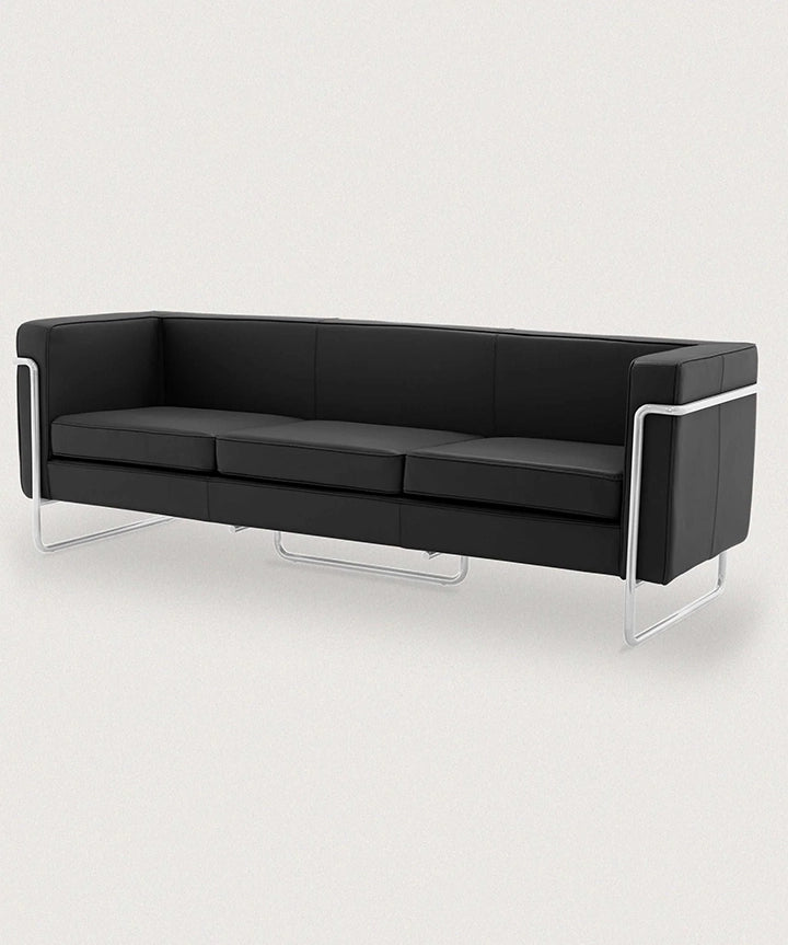 MO-77 Bauhaus Sofa 3 Seater (Ebony Black Leather) - Outlet #32     - Marcel Olsen