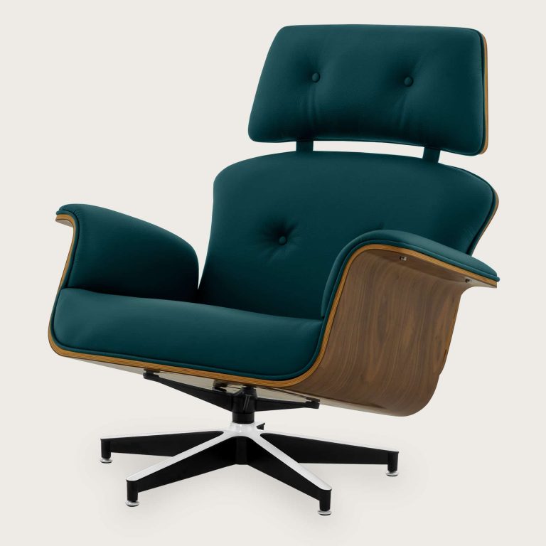 Altea Teal Leather Lounge Chair 01