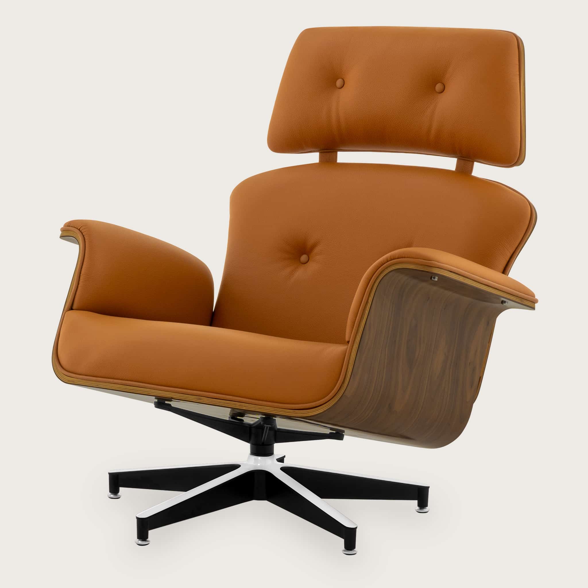 Caramel Leather Lounge Chair 01