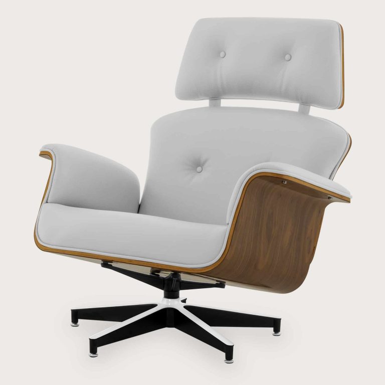 Diamond White Leather Lounge Chair 01