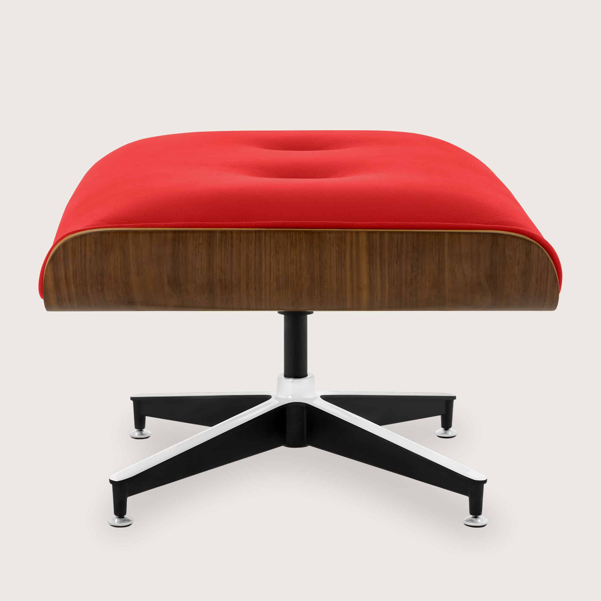Dragon Red Leather Lounge Stool 03