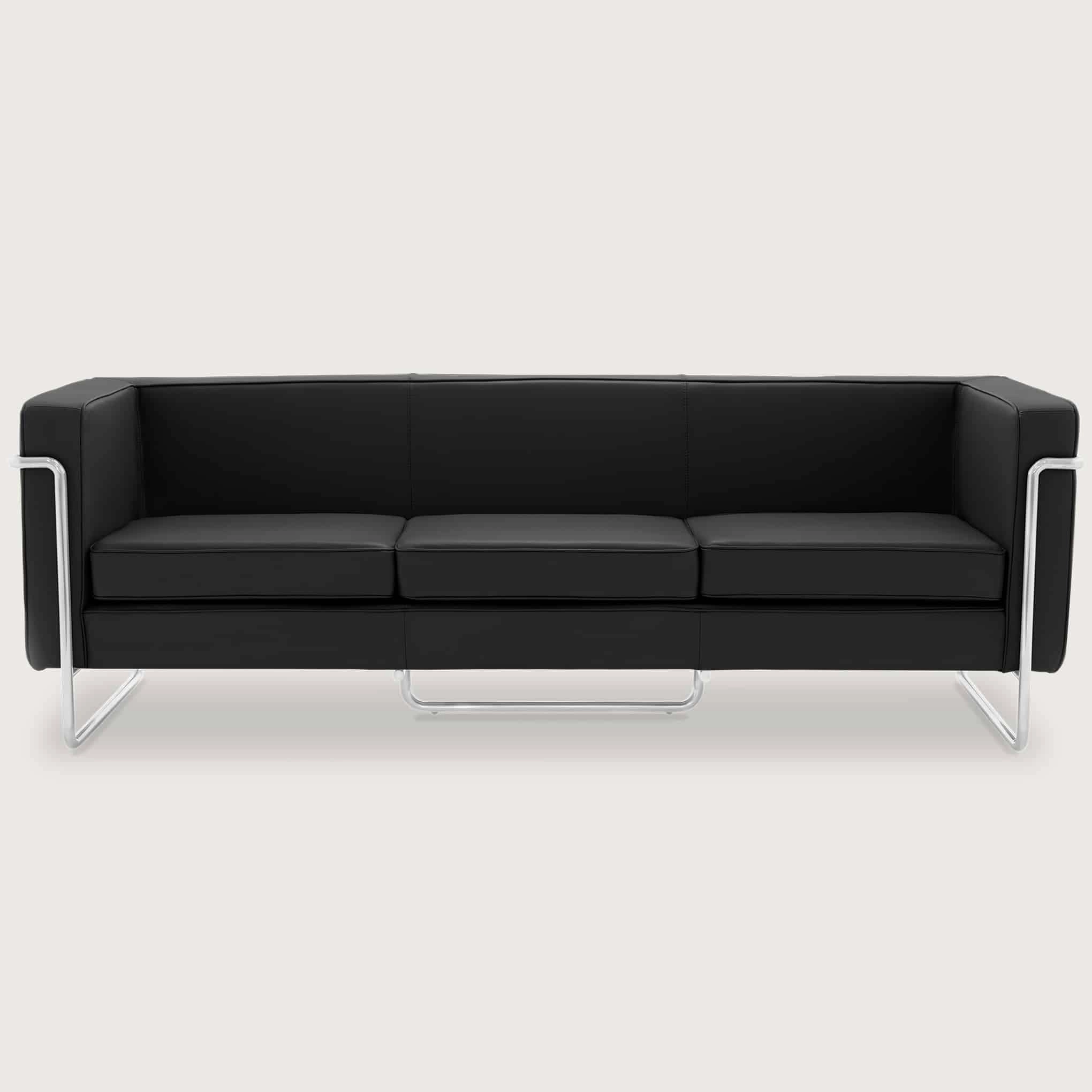 Home Page Royal Ebony Black Leather Sofa 3