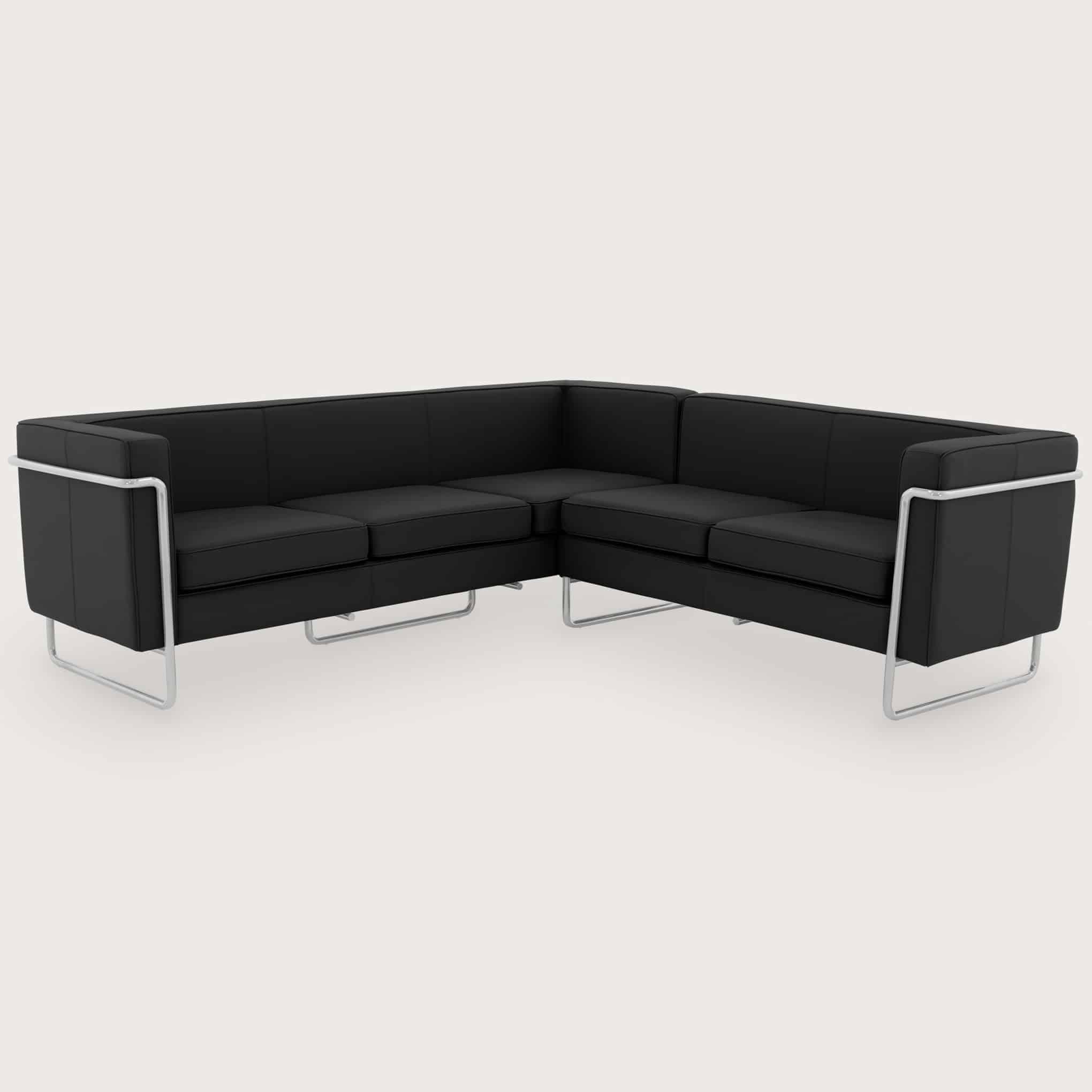 Home Page Royal Ebony Black Leather Sofa 4