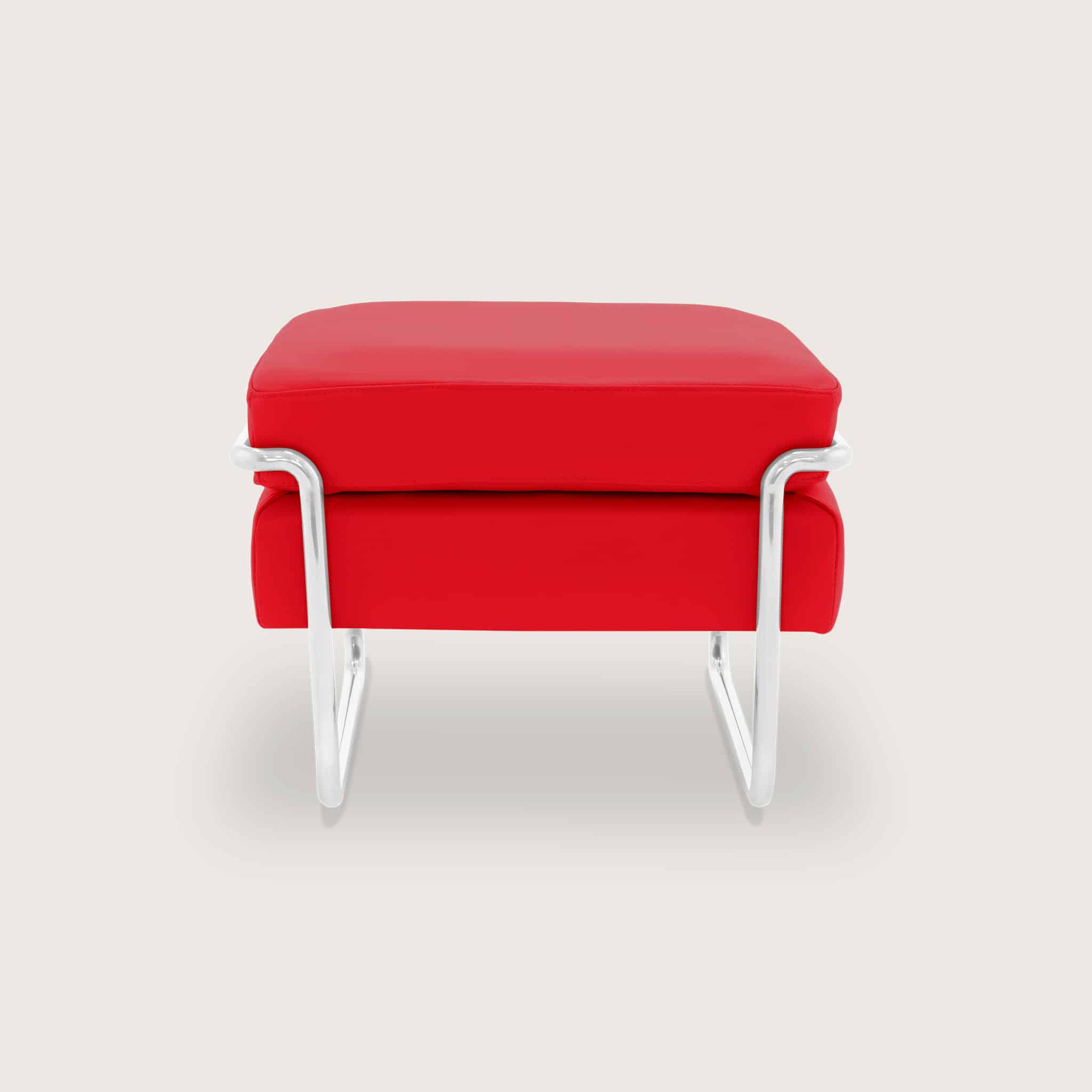 Le Bauhaus Dragon Red Leather Stool 2