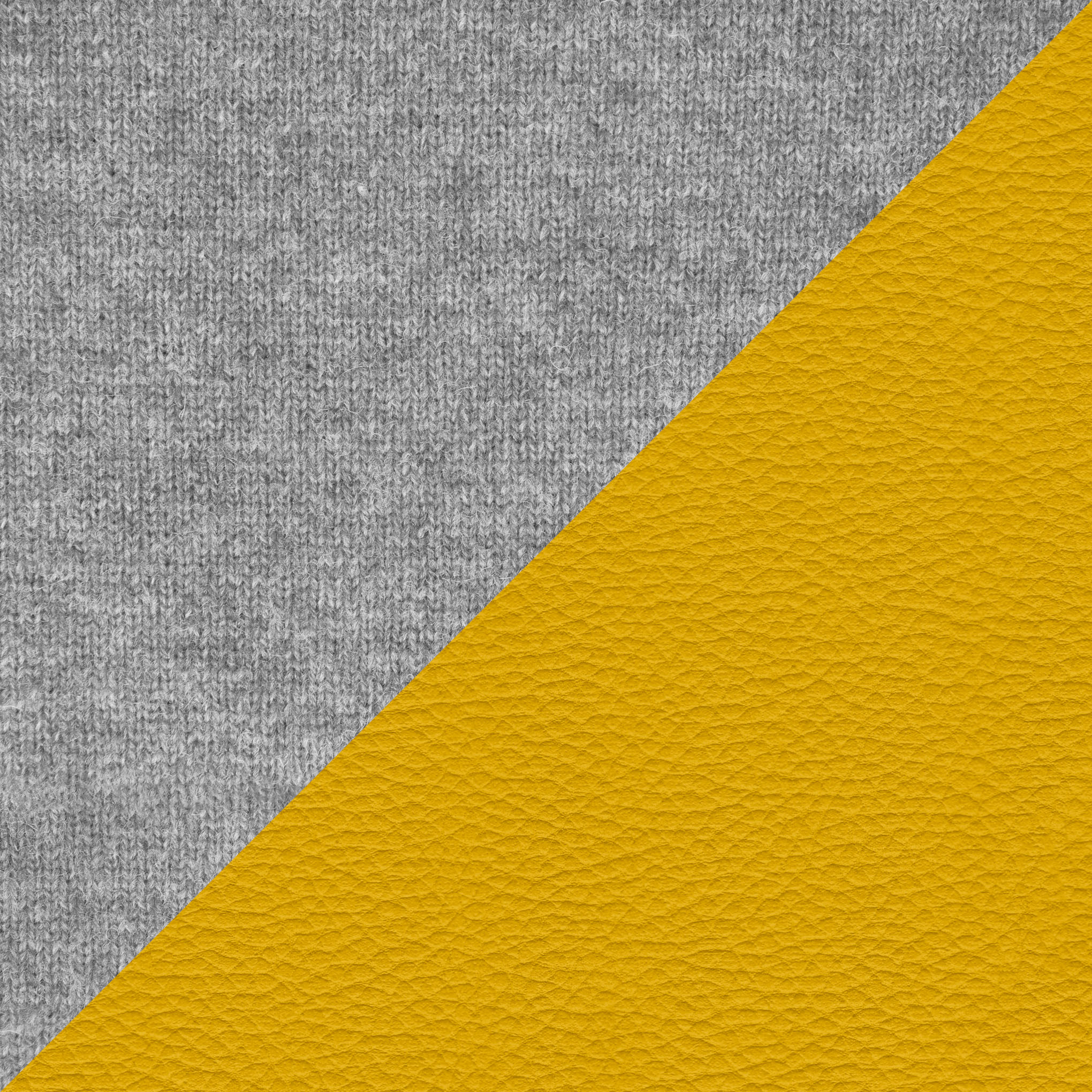 MO 150 Bay Sofa Custard Yellow Leather Shark Grey Fabric Closeup 4