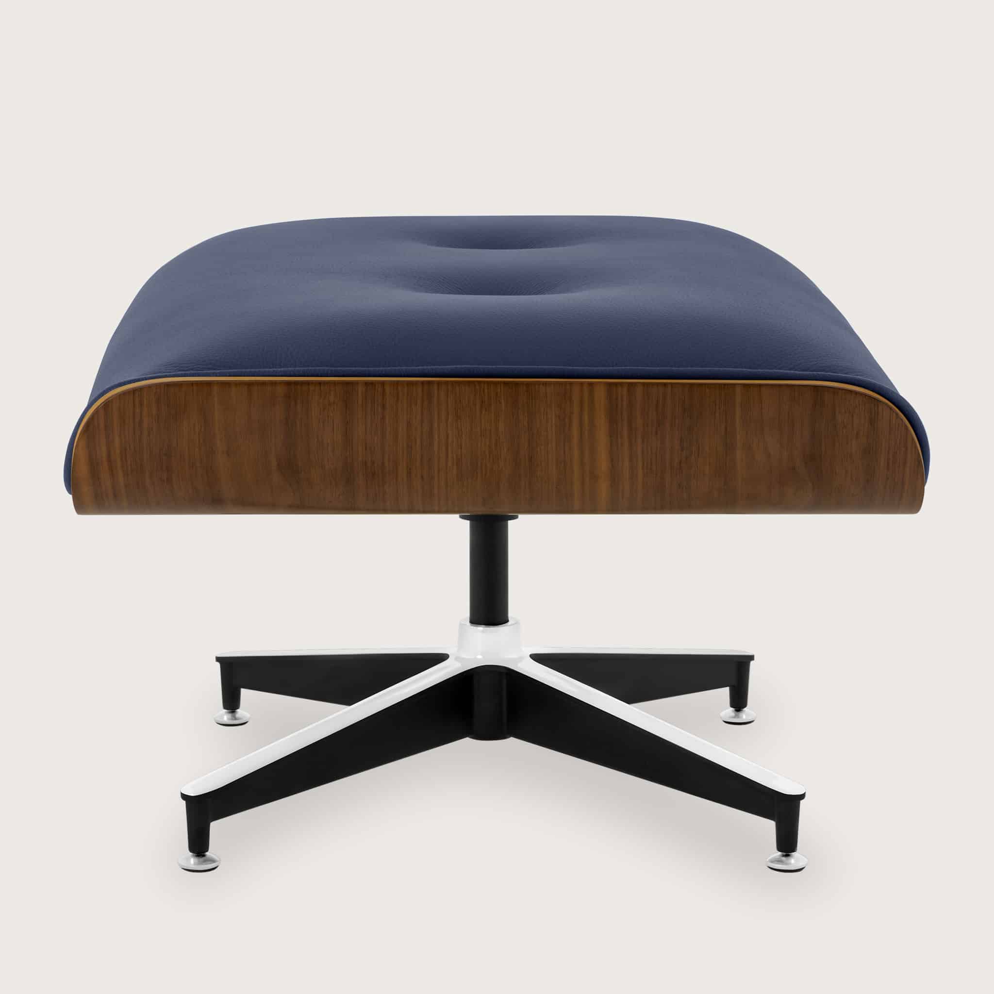 Oxford Blue Leather Lounge Stool 03