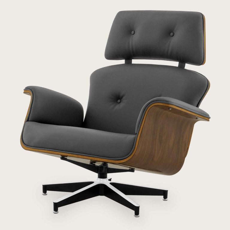 Wayward Grey Leather Lounge Chair 01